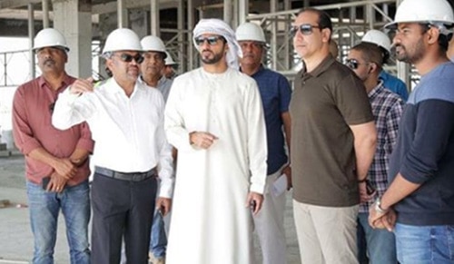 H.H. Sheikh Rashid bin Humaid Al Nuaimi visiting City American School site
